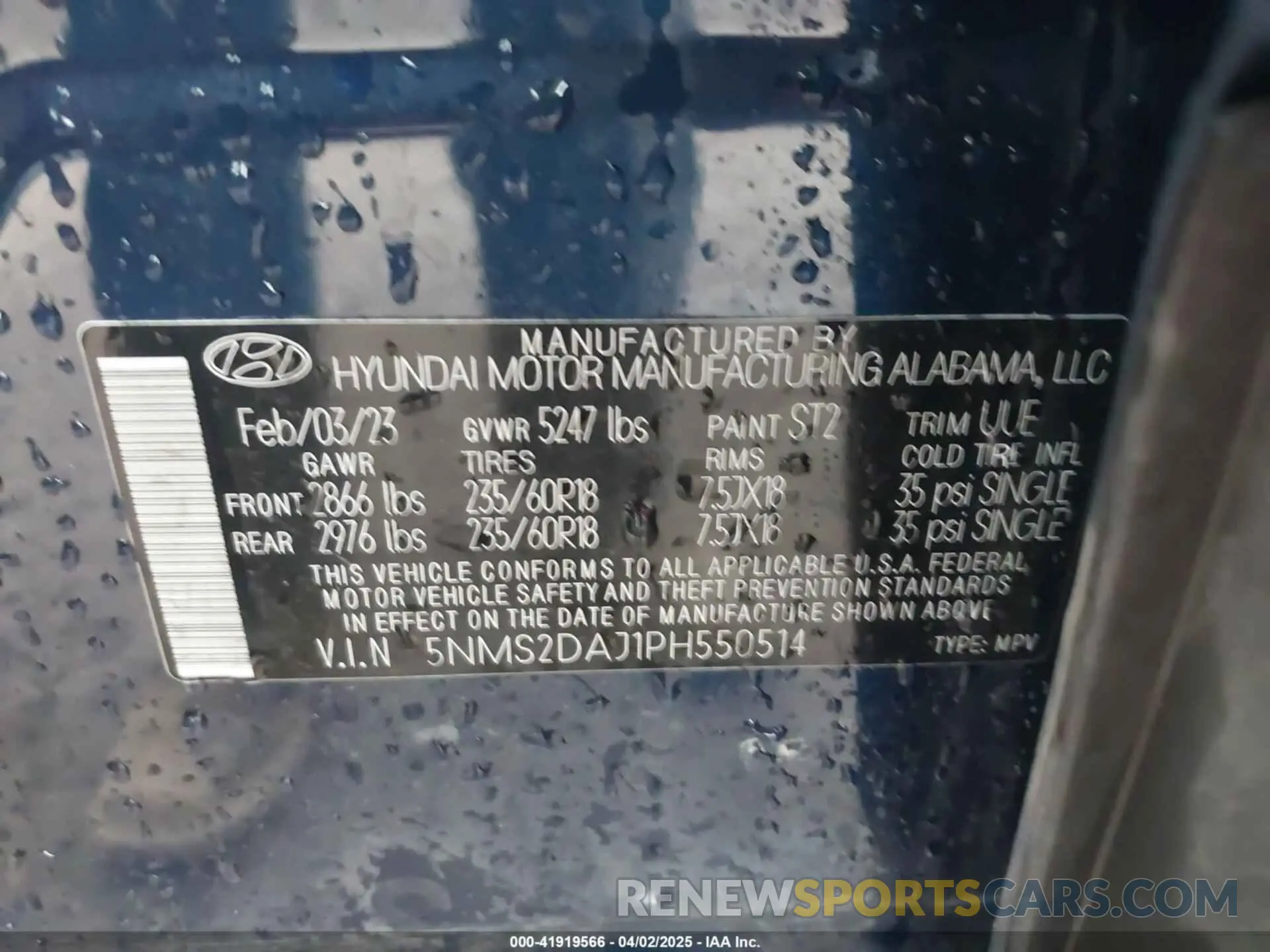 9 Photograph of a damaged car 5NMS2DAJ1PH550514 HYUNDAI SANTA FE 2023