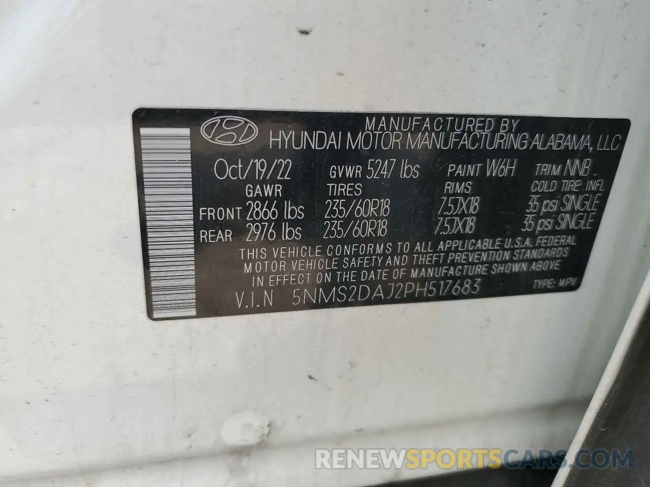 12 Photograph of a damaged car 5NMS2DAJ2PH517683 HYUNDAI SANTA FE 2023