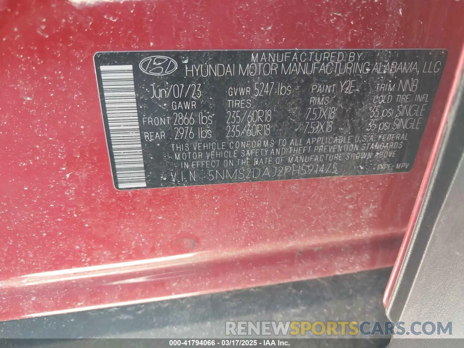 9 Photograph of a damaged car 5NMS2DAJ2PH591475 HYUNDAI SANTA FE 2023