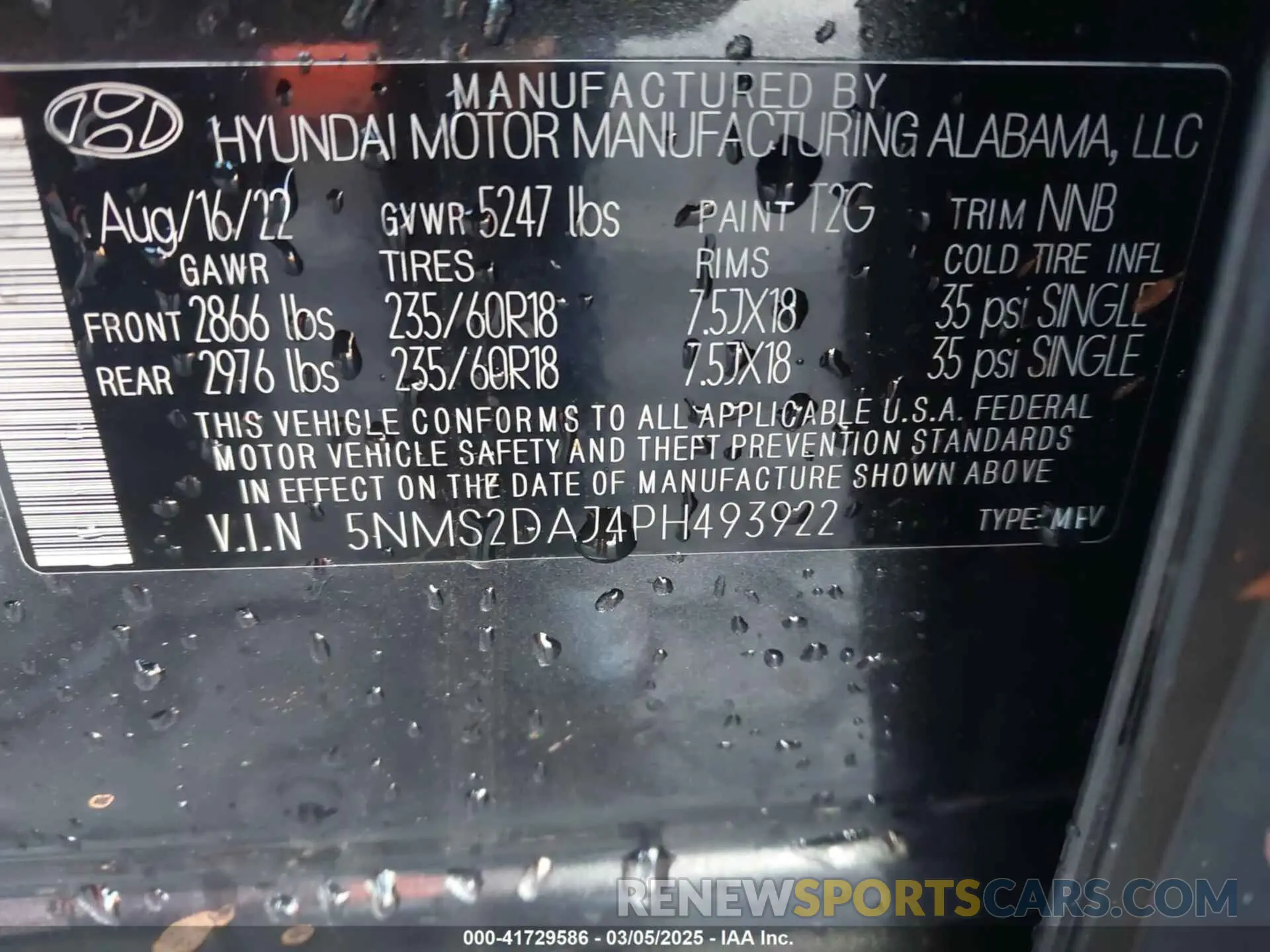 9 Photograph of a damaged car 5NMS2DAJ4PH493922 HYUNDAI SANTA FE 2023