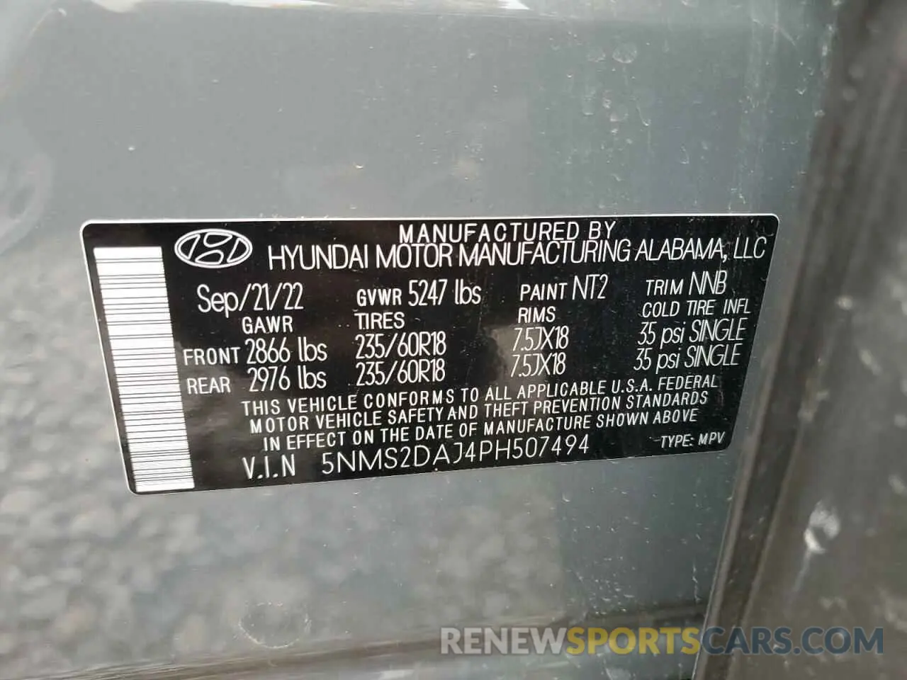 12 Photograph of a damaged car 5NMS2DAJ4PH507494 HYUNDAI SANTA FE 2023