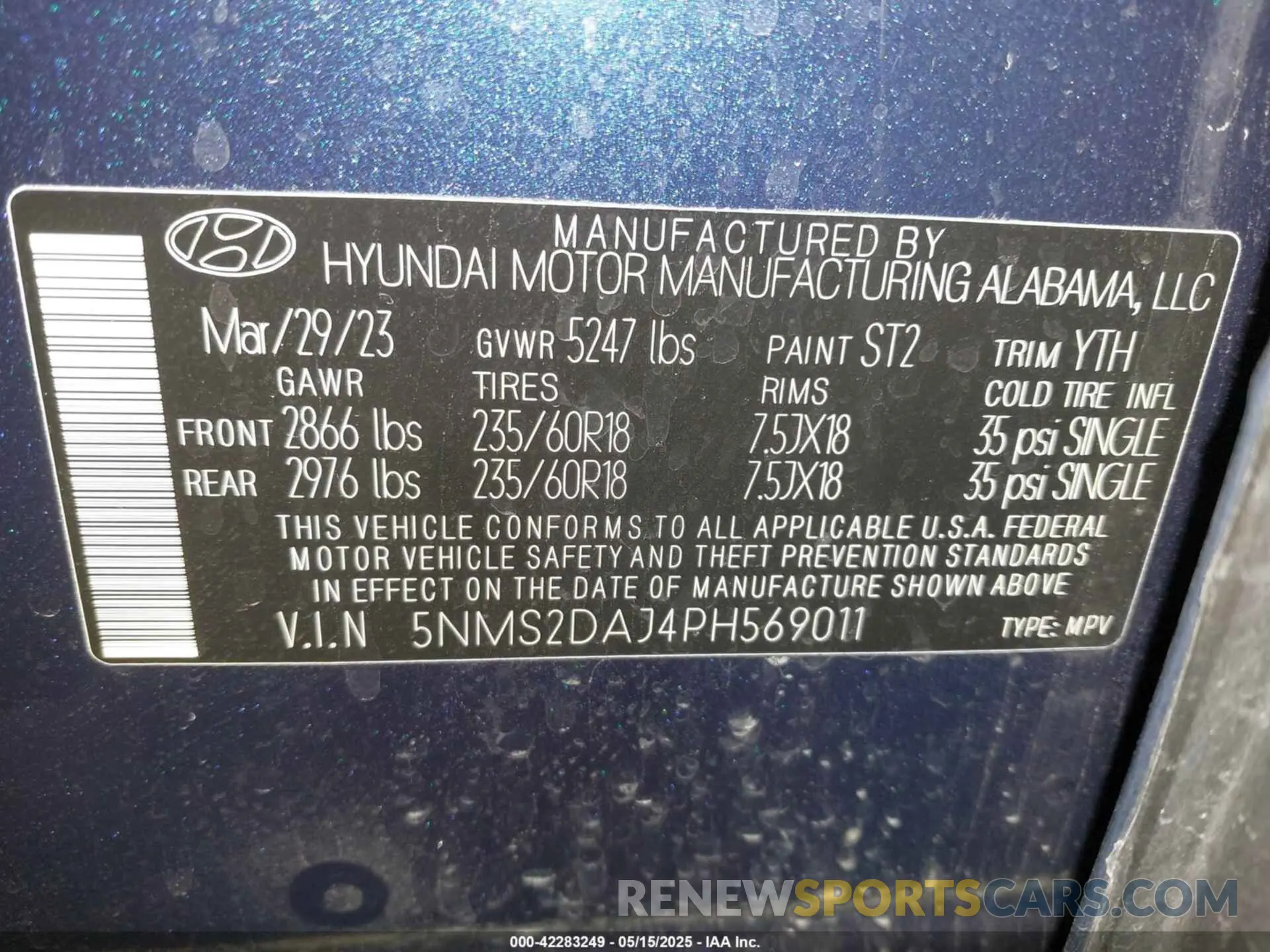 9 Photograph of a damaged car 5NMS2DAJ4PH569011 HYUNDAI SANTA FE 2023