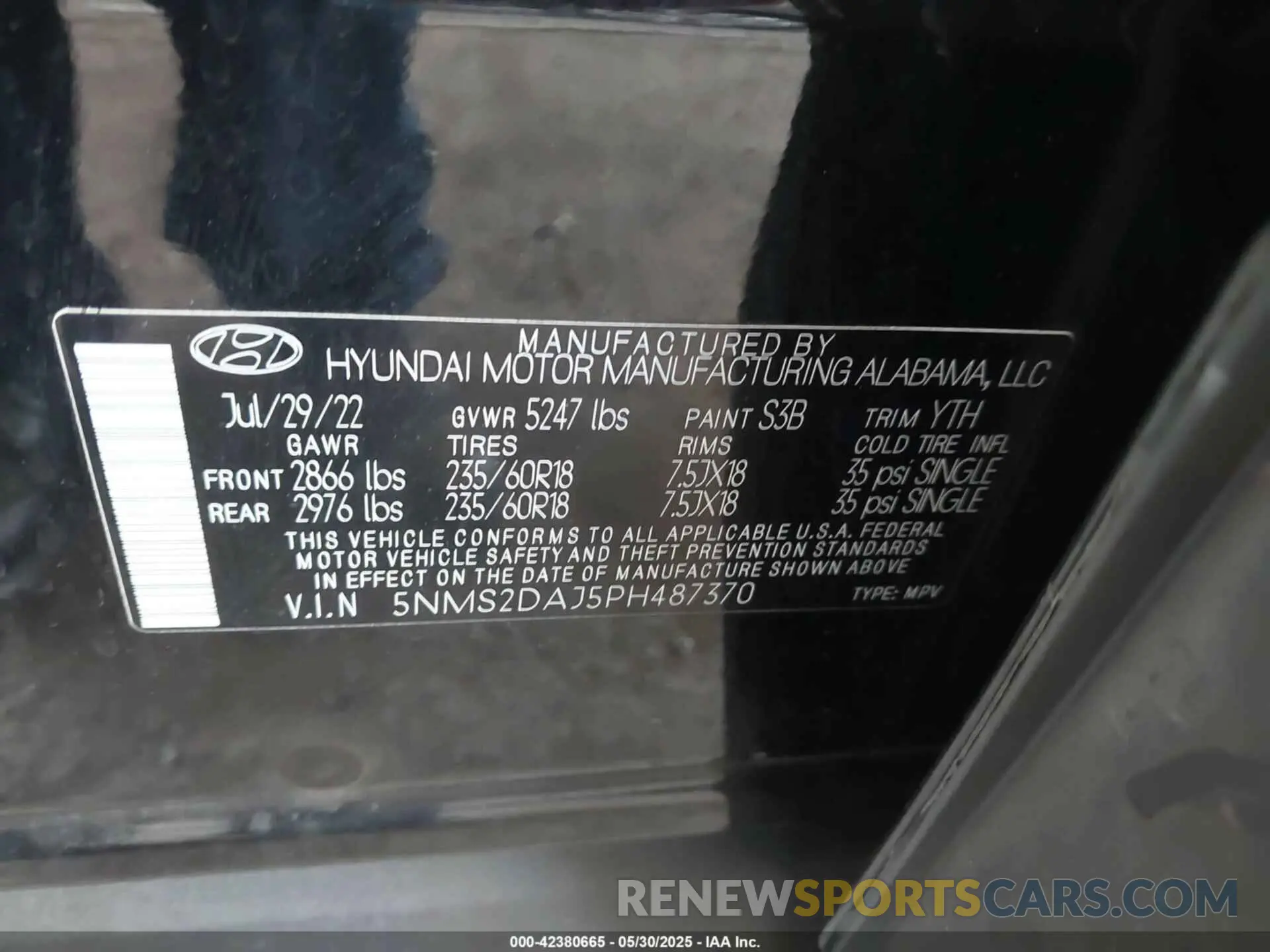 9 Photograph of a damaged car 5NMS2DAJ5PH487370 HYUNDAI SANTA FE 2023