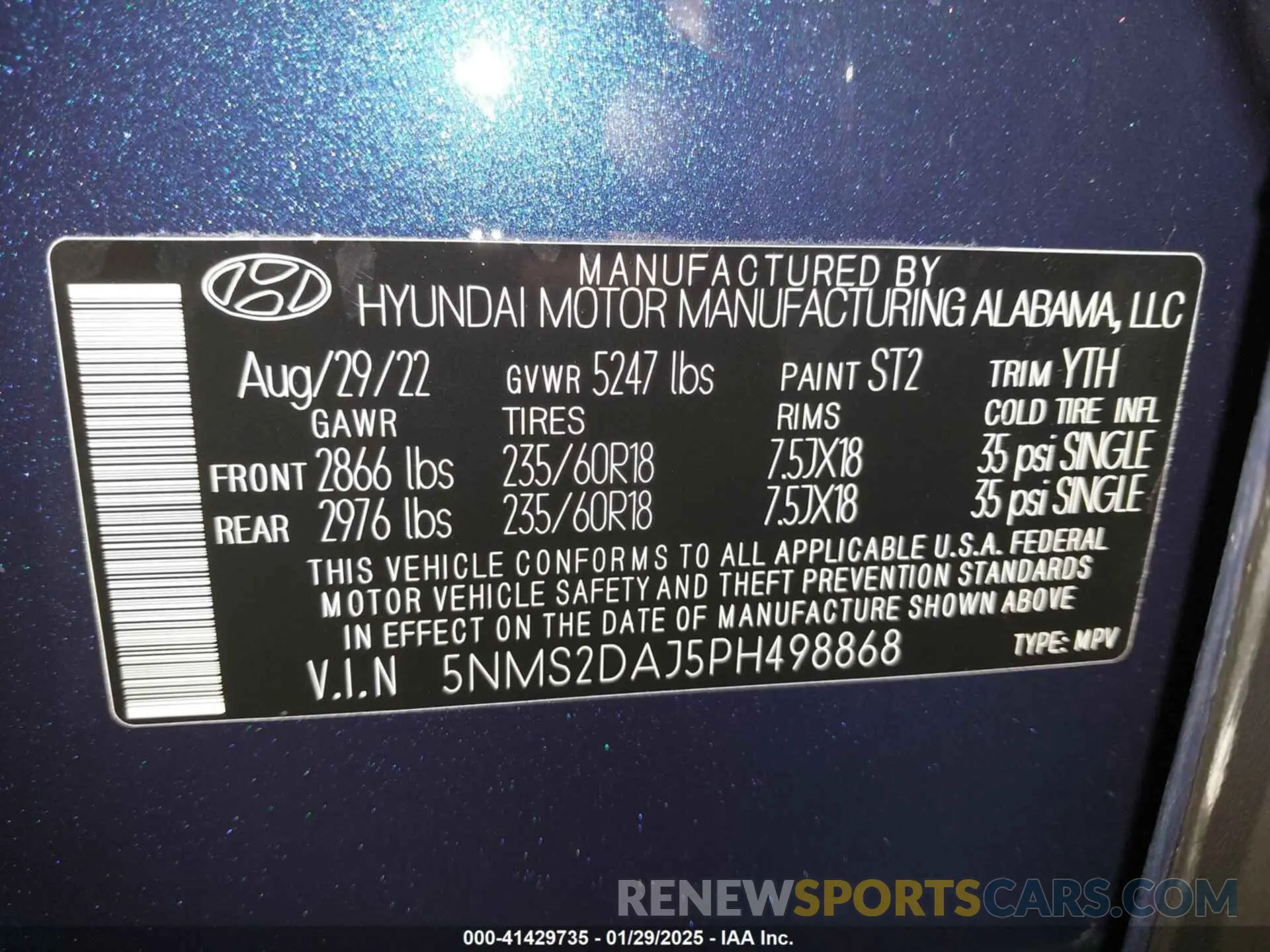 9 Photograph of a damaged car 5NMS2DAJ5PH498868 HYUNDAI SANTA FE 2023