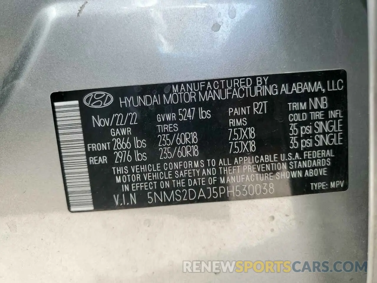 14 Photograph of a damaged car 5NMS2DAJ5PH530038 HYUNDAI SANTA FE 2023