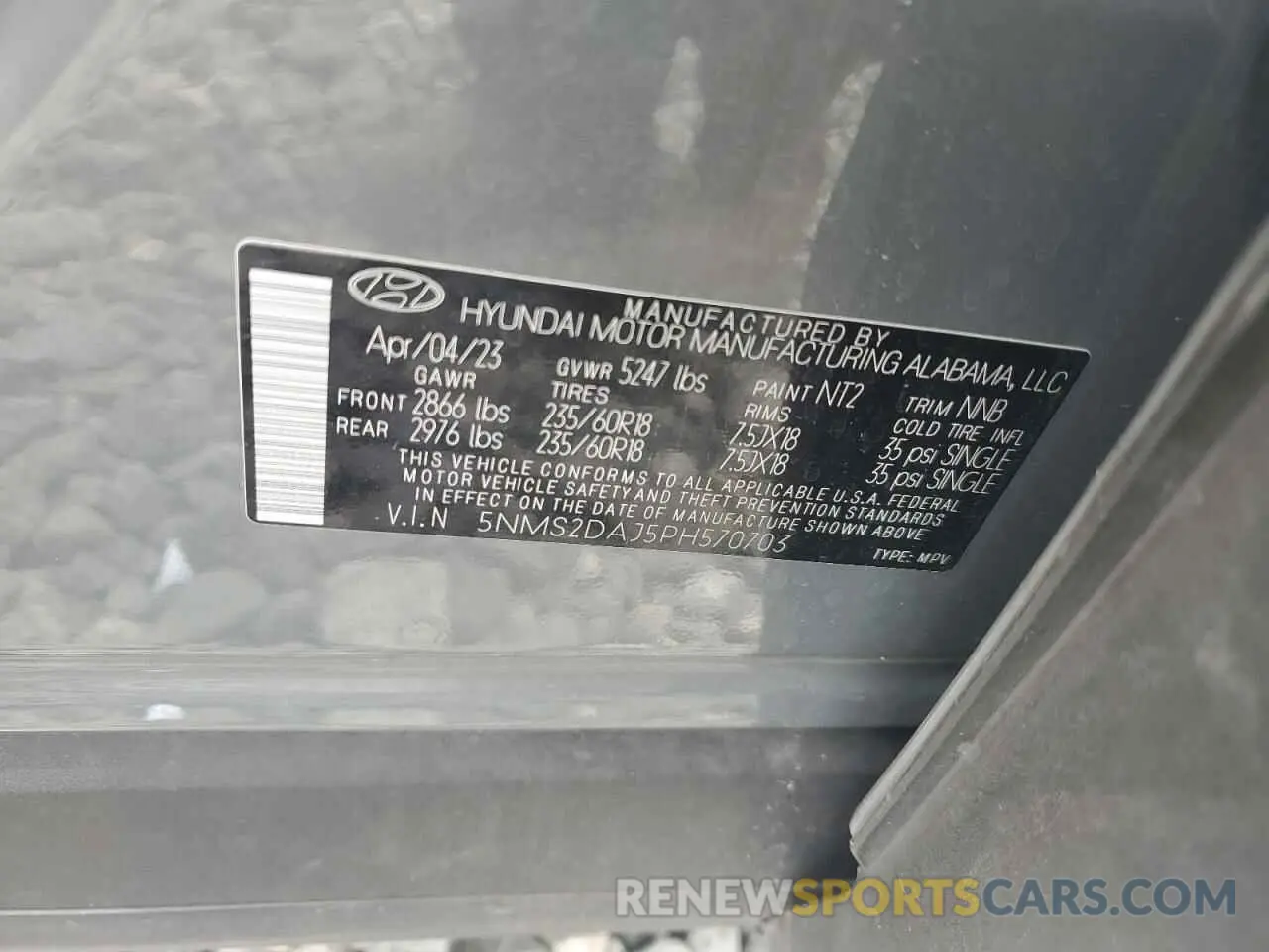 14 Photograph of a damaged car 5NMS2DAJ5PH570703 HYUNDAI SANTA FE 2023