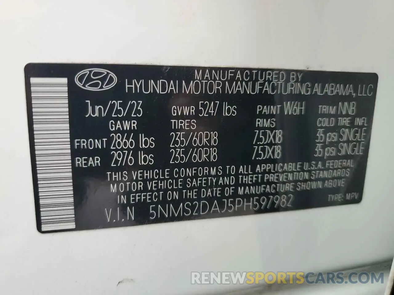 12 Photograph of a damaged car 5NMS2DAJ5PH597982 HYUNDAI SANTA FE 2023