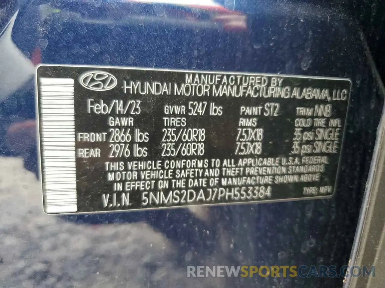 14 Photograph of a damaged car 5NMS2DAJ7PH553384 HYUNDAI SANTA FE 2023
