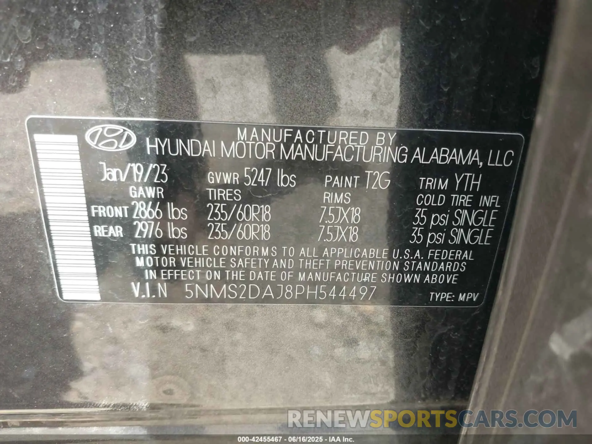 9 Photograph of a damaged car 5NMS2DAJ8PH544497 HYUNDAI SANTA FE 2023