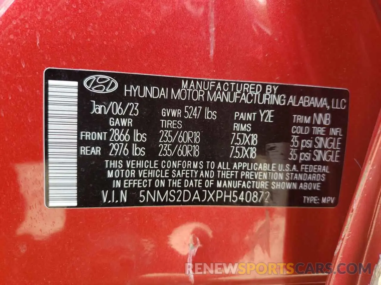 13 Photograph of a damaged car 5NMS2DAJXPH540872 HYUNDAI SANTA FE 2023