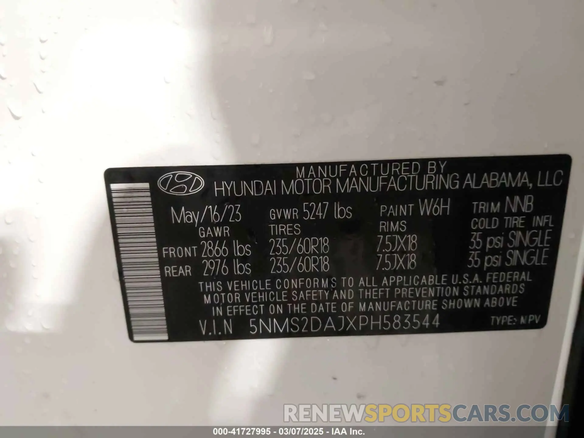 9 Photograph of a damaged car 5NMS2DAJXPH583544 HYUNDAI SANTA FE 2023