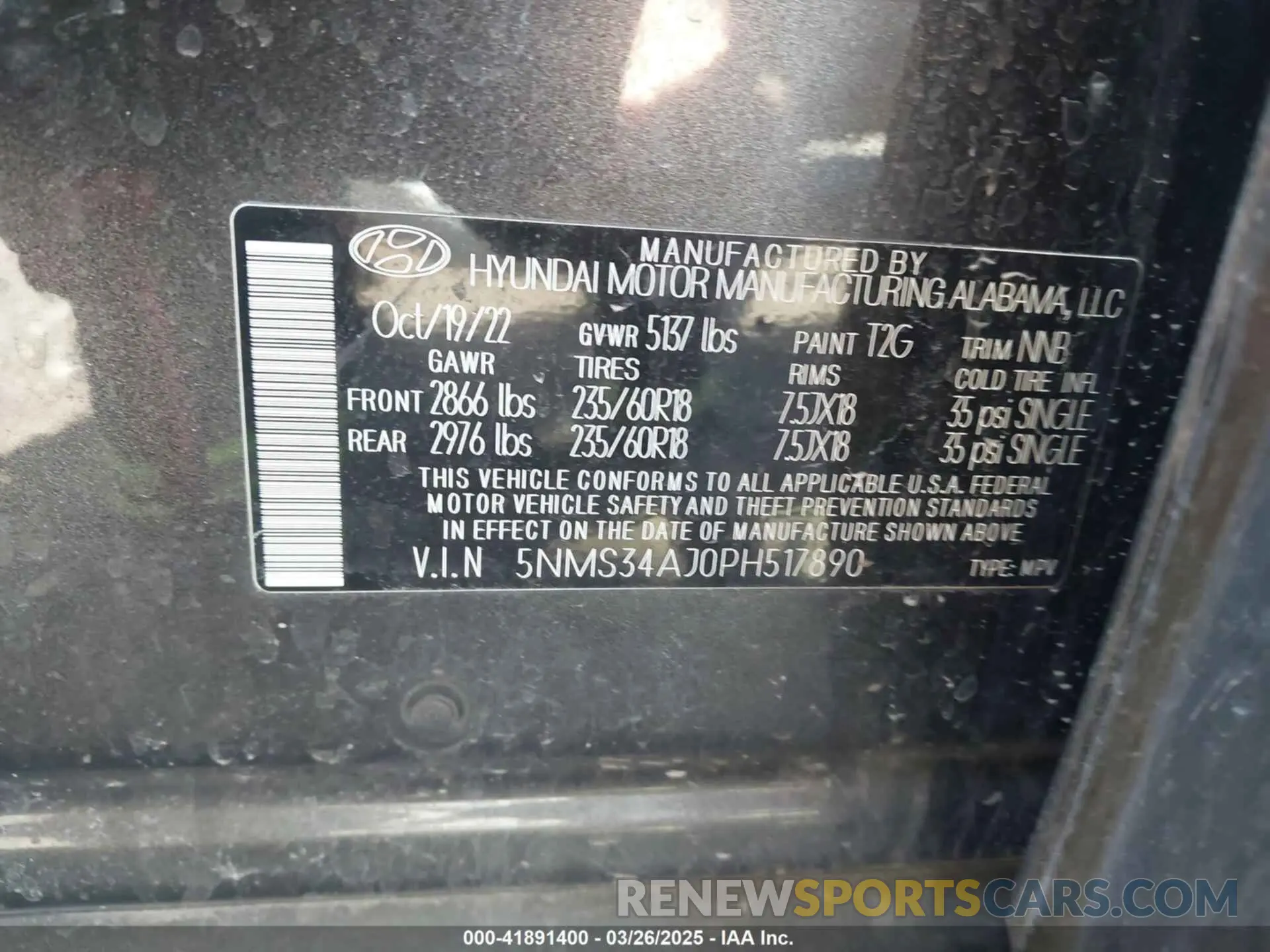 9 Photograph of a damaged car 5NMS34AJ0PH517890 HYUNDAI SANTA FE 2023