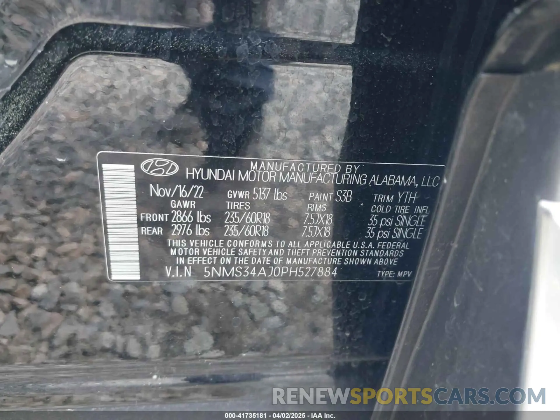 9 Photograph of a damaged car 5NMS34AJ0PH527884 HYUNDAI SANTA FE 2023