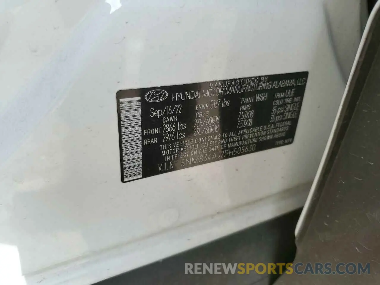 14 Photograph of a damaged car 5NMS34AJ2PH505630 HYUNDAI SANTA FE 2023