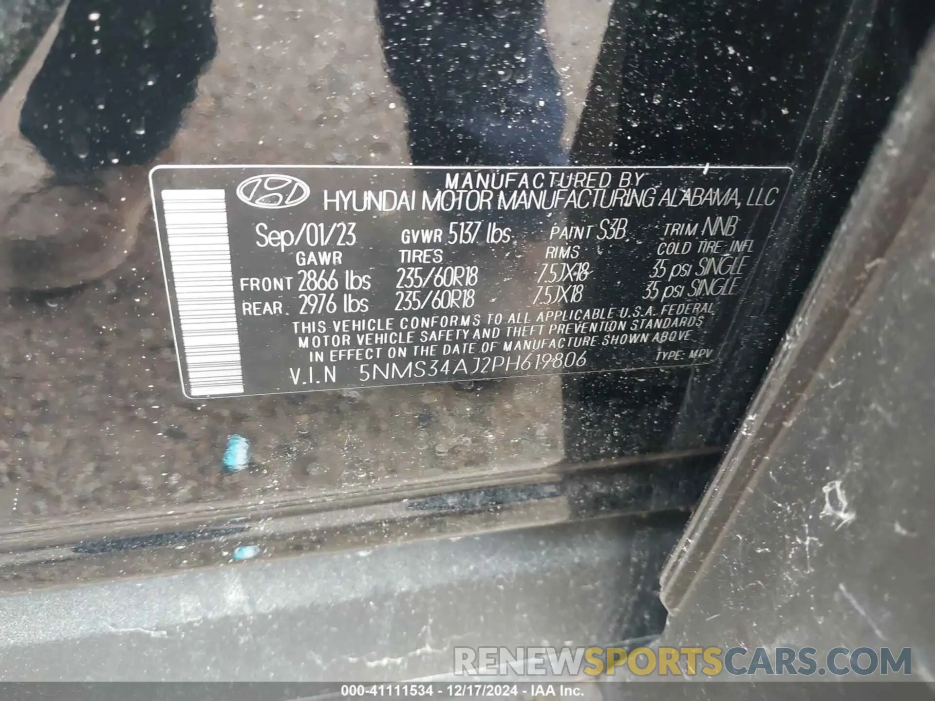 9 Photograph of a damaged car 5NMS34AJ2PH619806 HYUNDAI SANTA FE 2023