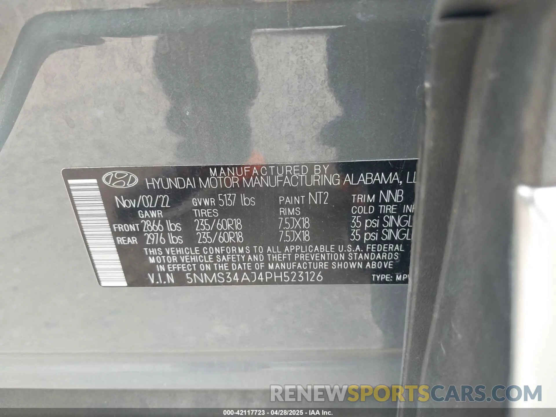 9 Photograph of a damaged car 5NMS34AJ4PH523126 HYUNDAI SANTA FE 2023