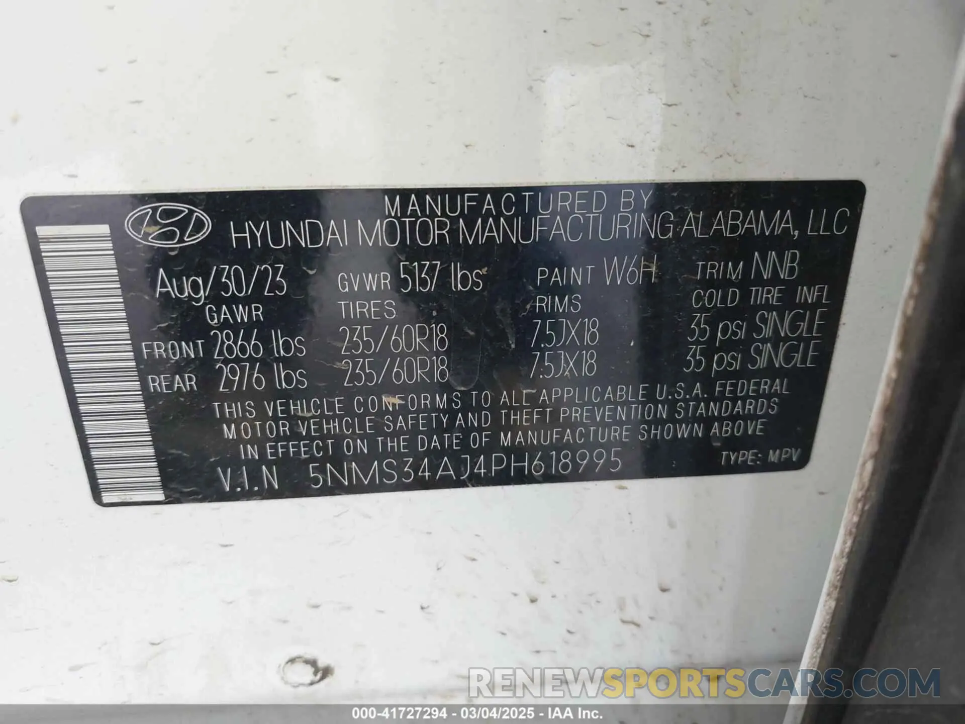 9 Photograph of a damaged car 5NMS34AJ4PH618995 HYUNDAI SANTA FE 2023