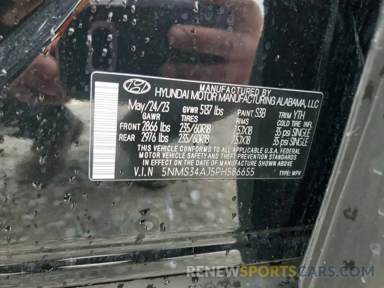 14 Photograph of a damaged car 5NMS34AJ5PH586655 HYUNDAI SANTA FE 2023
