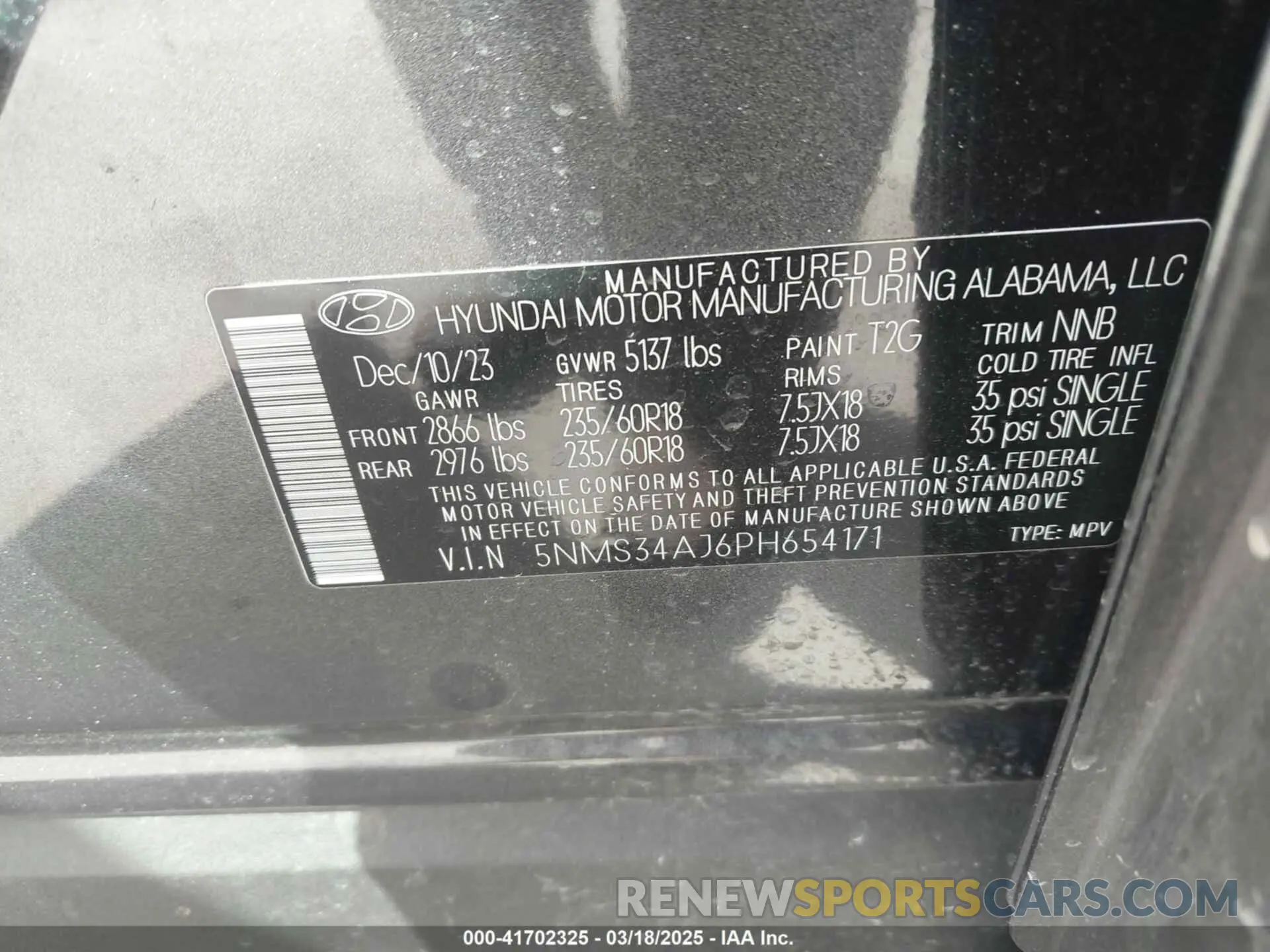 9 Photograph of a damaged car 5NMS34AJ6PH654171 HYUNDAI SANTA FE 2023