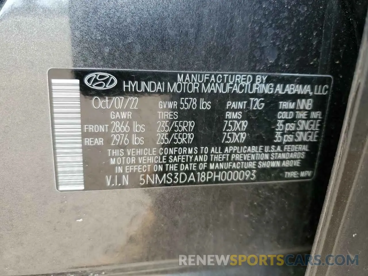 13 Photograph of a damaged car 5NMS3DA18PH000093 HYUNDAI SANTA FE 2023