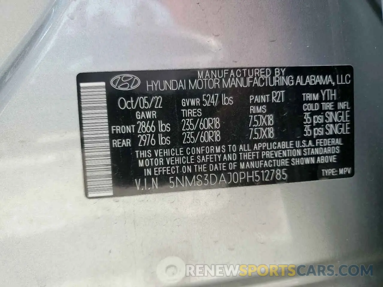 13 Photograph of a damaged car 5NMS3DAJ0PH512785 HYUNDAI SANTA FE 2023