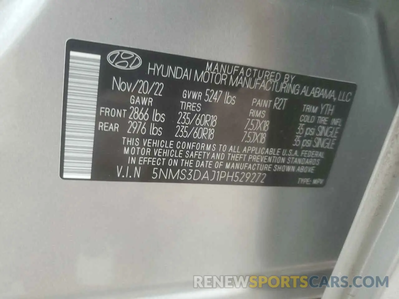 14 Photograph of a damaged car 5NMS3DAJ1PH529272 HYUNDAI SANTA FE 2023