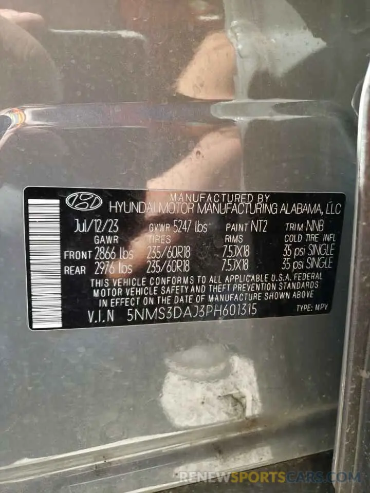13 Photograph of a damaged car 5NMS3DAJ3PH601315 HYUNDAI SANTA FE 2023