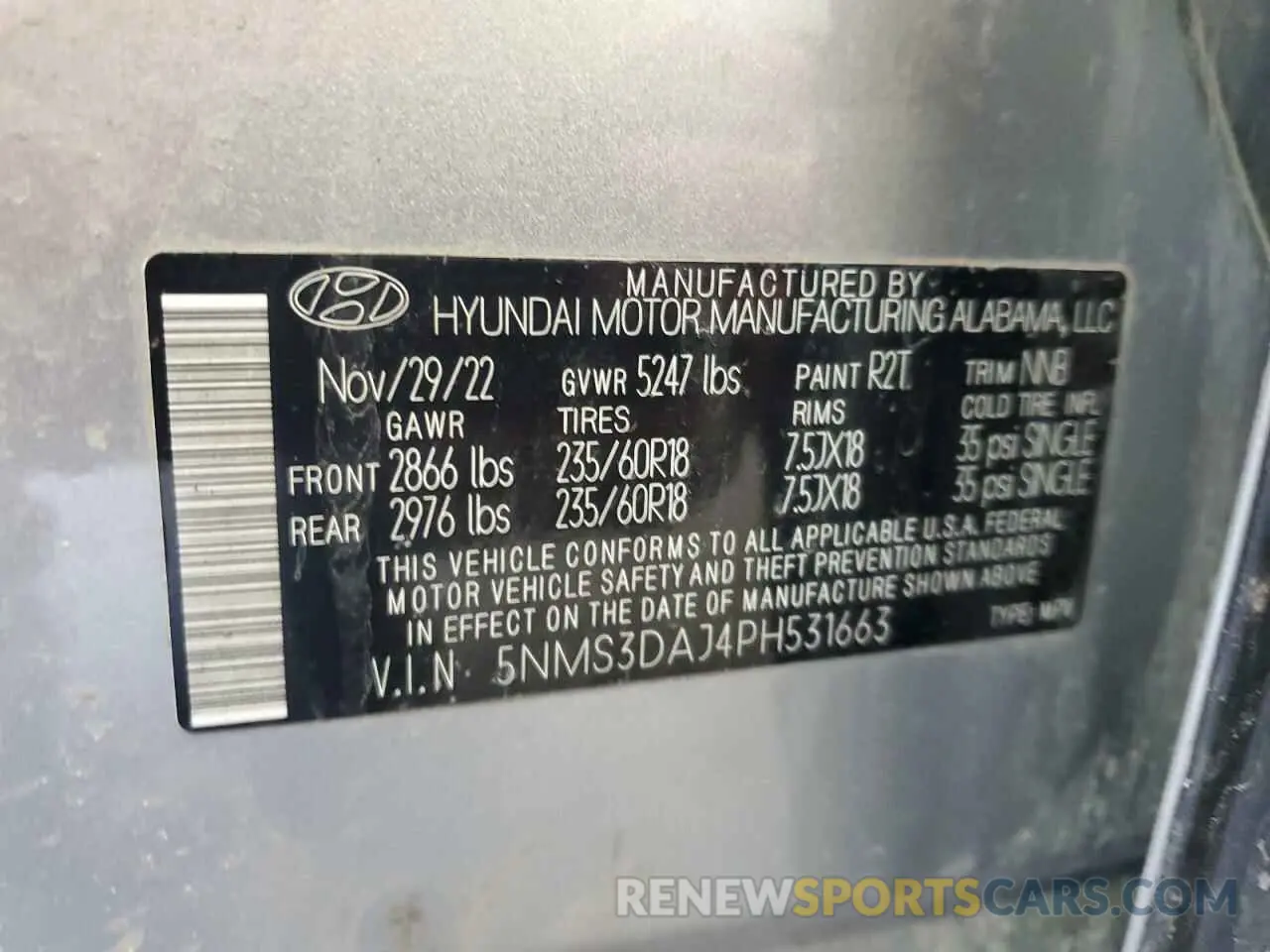 14 Photograph of a damaged car 5NMS3DAJ4PH531663 HYUNDAI SANTA FE 2023