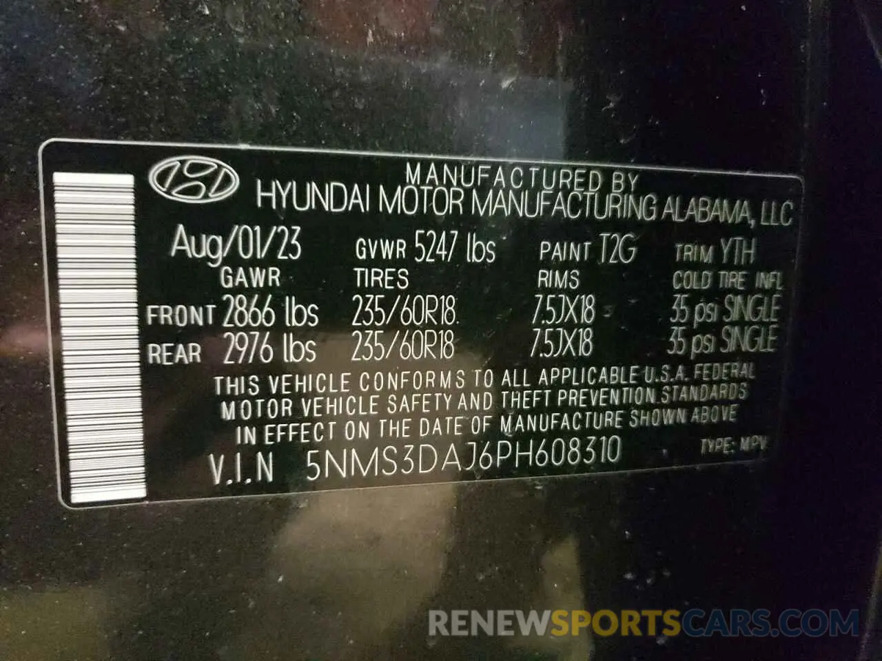 15 Photograph of a damaged car 5NMS3DAJ6PH608310 HYUNDAI SANTA FE 2023