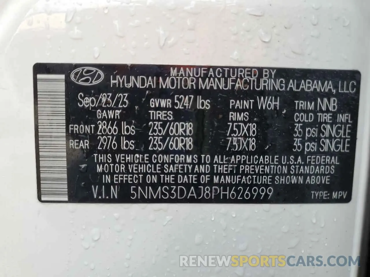 14 Photograph of a damaged car 5NMS3DAJ8PH626999 HYUNDAI SANTA FE 2023