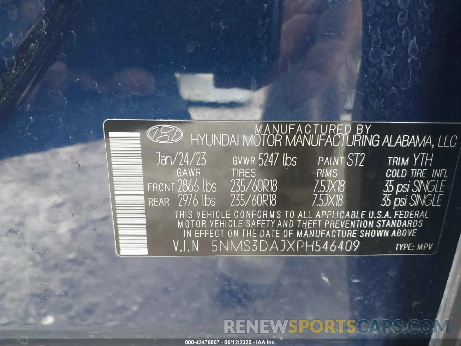 9 Photograph of a damaged car 5NMS3DAJXPH546409 HYUNDAI SANTA FE 2023