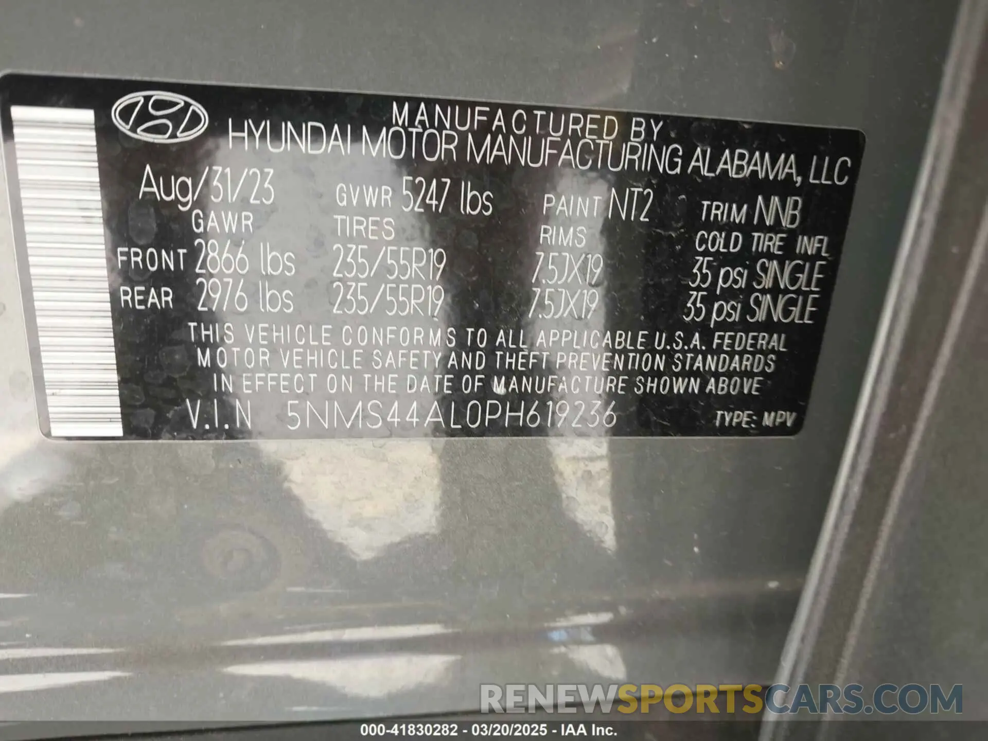 9 Photograph of a damaged car 5NMS44AL0PH619236 HYUNDAI SANTA FE 2023