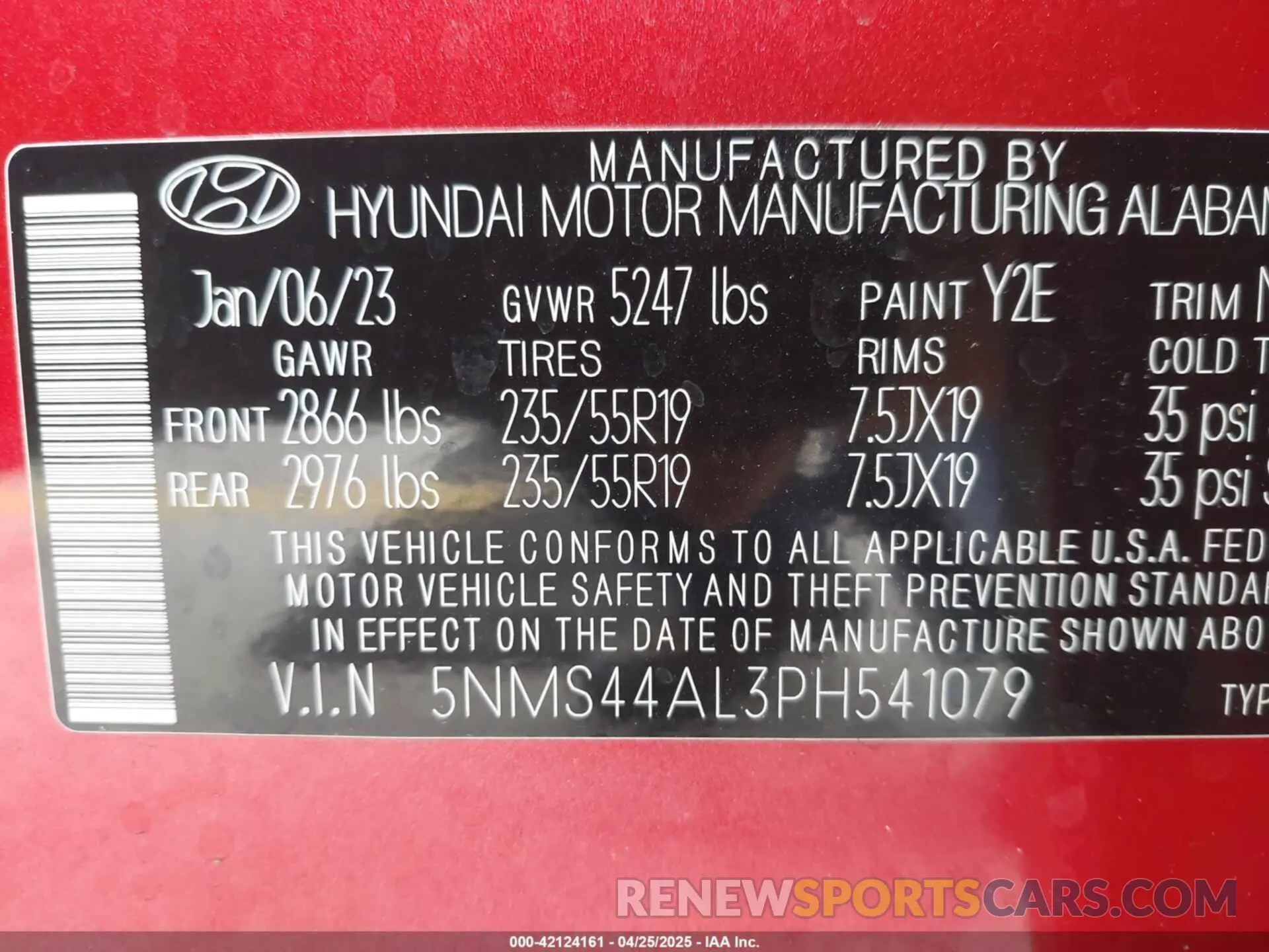 8 Photograph of a damaged car 5NMS44AL3PH541079 HYUNDAI SANTA FE 2023