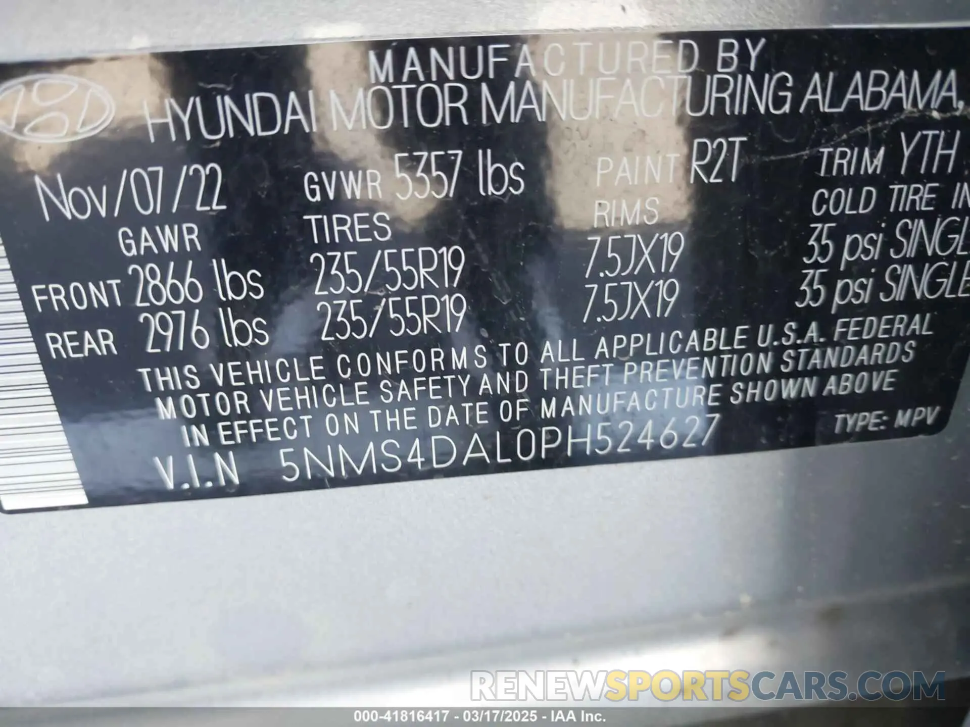 9 Photograph of a damaged car 5NMS4DAL0PH524627 HYUNDAI SANTA FE 2023