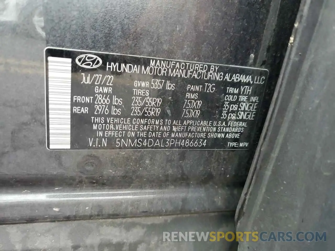 13 Photograph of a damaged car 5NMS4DAL3PH486634 HYUNDAI SANTA FE 2023