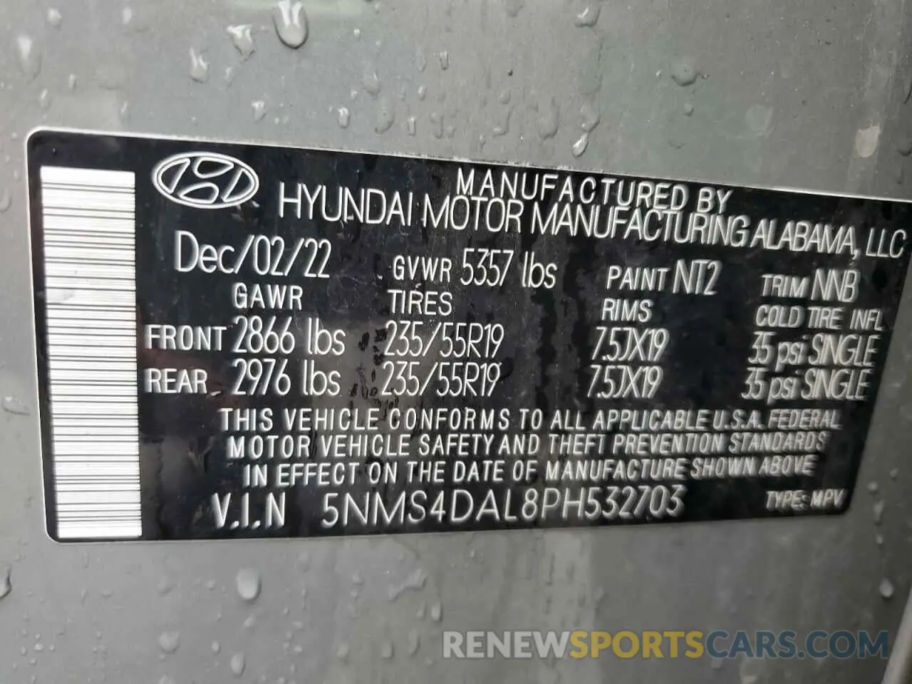 14 Photograph of a damaged car 5NMS4DAL8PH532703 HYUNDAI SANTA FE 2023