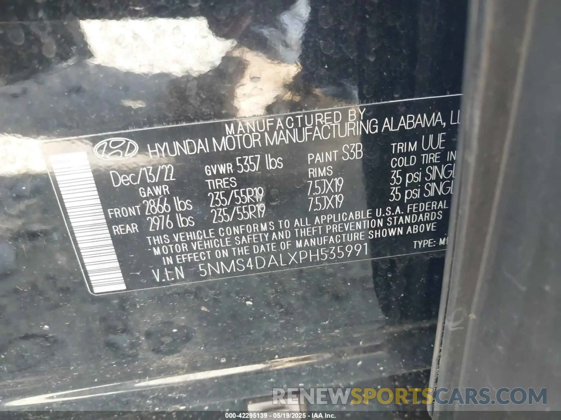 9 Photograph of a damaged car 5NMS4DALXPH535991 HYUNDAI SANTA FE 2023