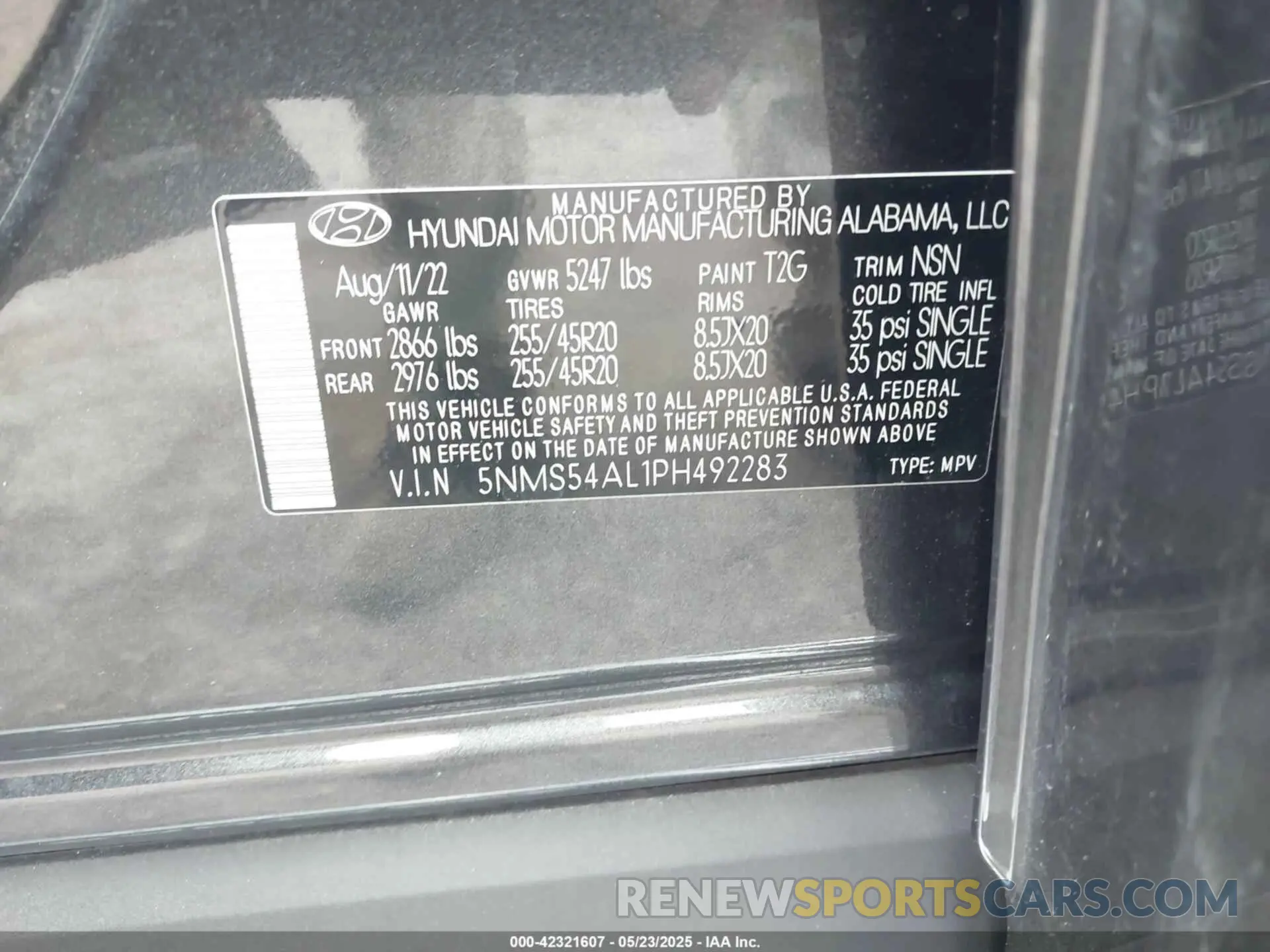 9 Photograph of a damaged car 5NMS54AL1PH492283 HYUNDAI SANTA FE 2023