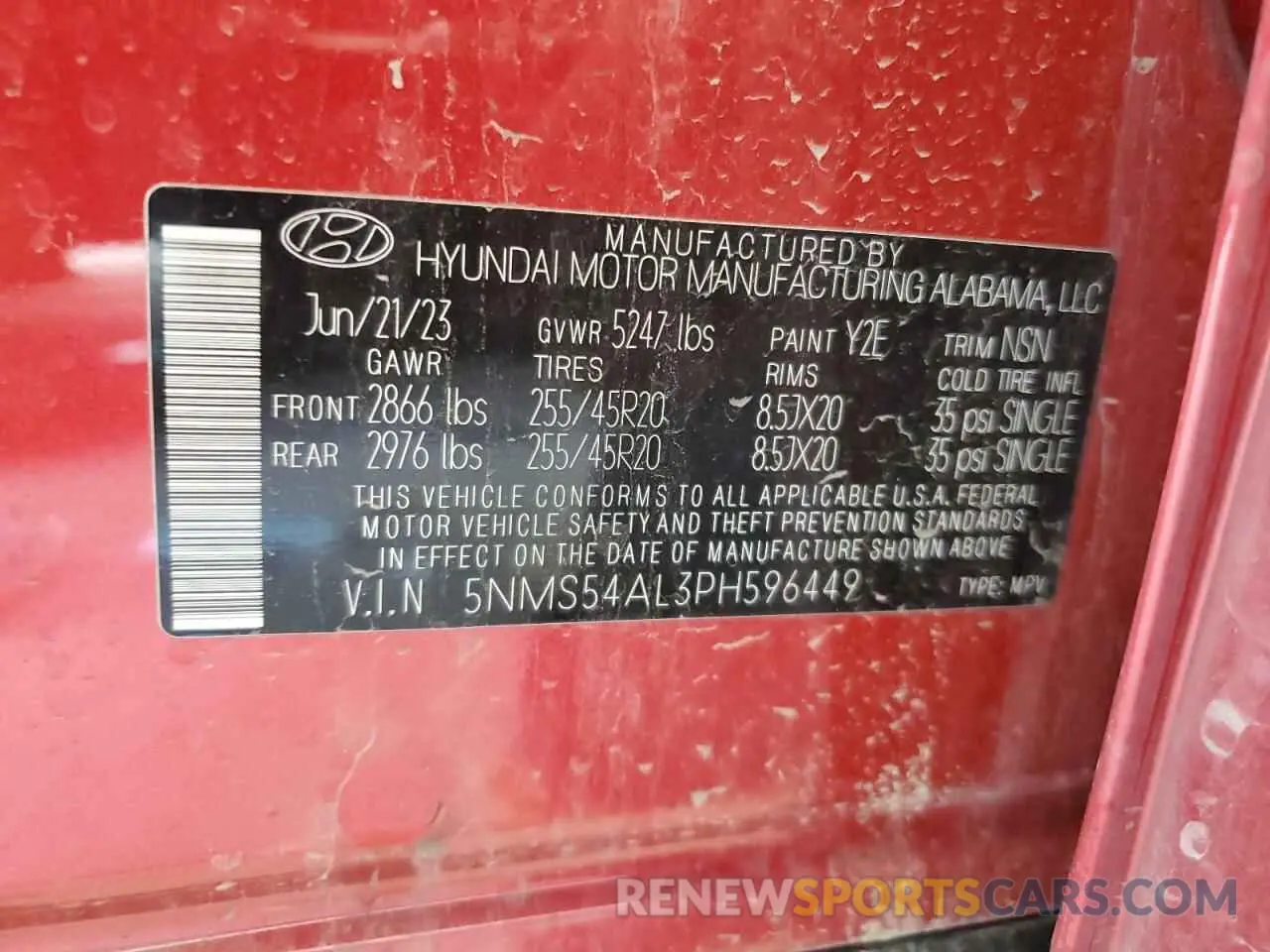 13 Photograph of a damaged car 5NMS54AL3PH596449 HYUNDAI SANTA FE 2023
