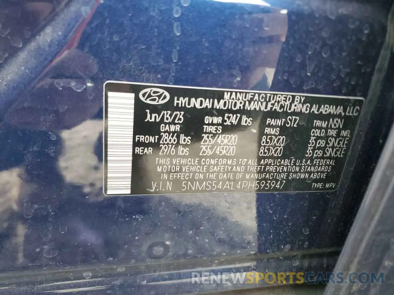 15 Photograph of a damaged car 5NMS54AL4PH593947 HYUNDAI SANTA FE 2023