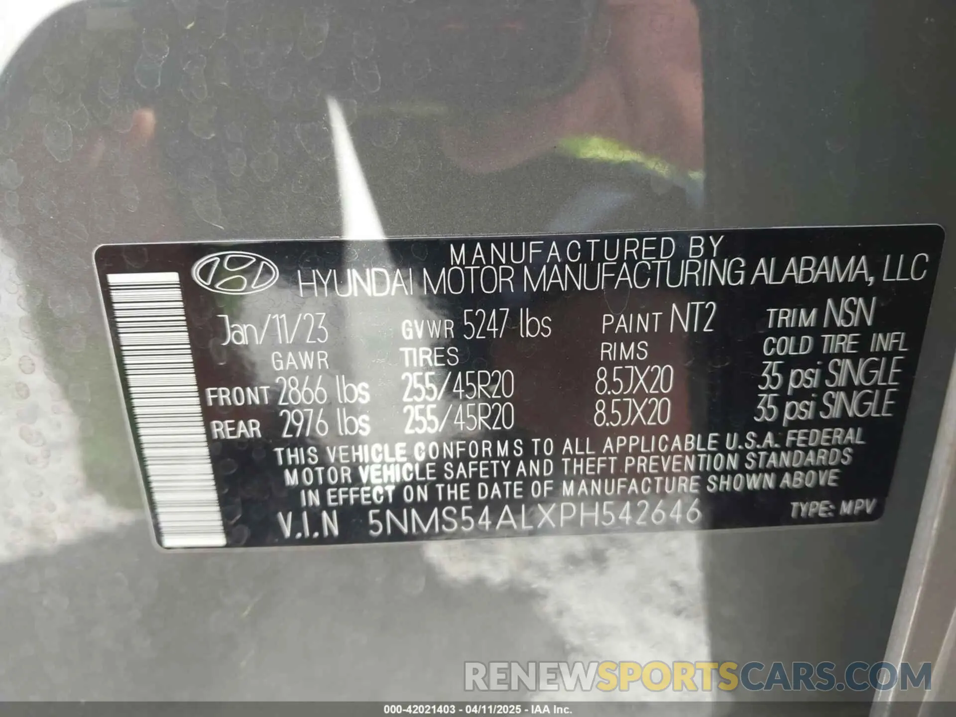 9 Photograph of a damaged car 5NMS54ALXPH542646 HYUNDAI SANTA FE 2023