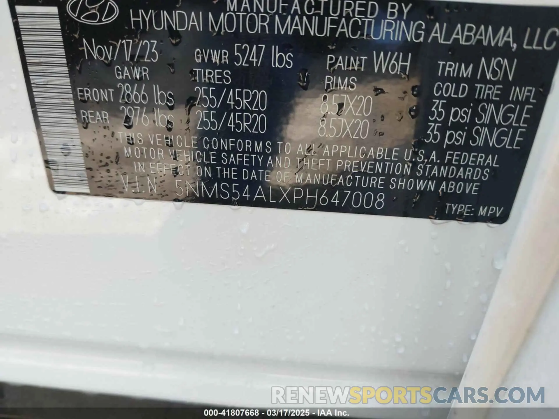 9 Photograph of a damaged car 5NMS54ALXPH647008 HYUNDAI SANTA FE 2023