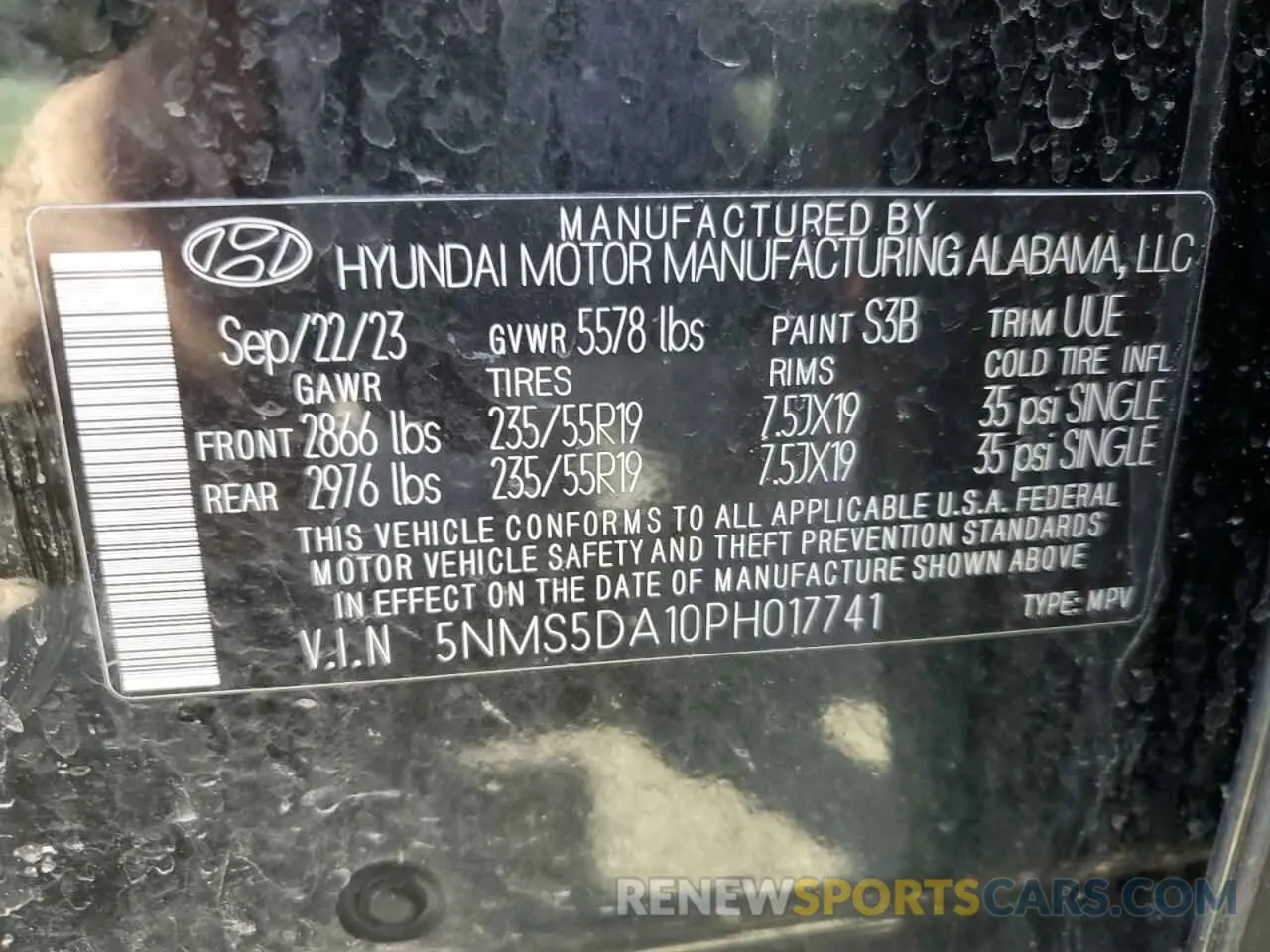 15 Photograph of a damaged car 5NMS5DA10PH017741 HYUNDAI SANTA FE 2023