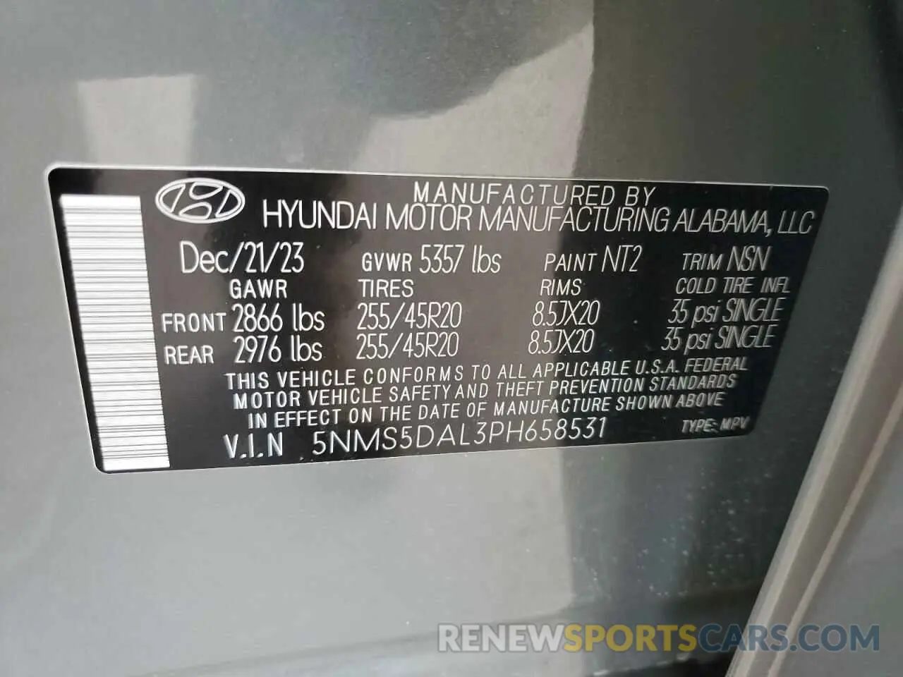 13 Photograph of a damaged car 5NMS5DAL3PH658531 HYUNDAI SANTA FE 2023