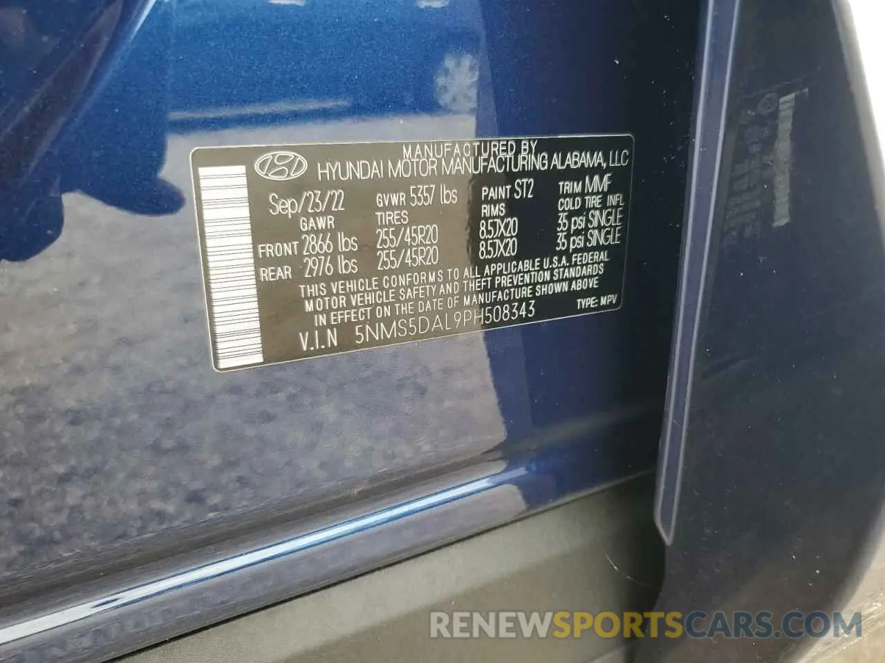 12 Photograph of a damaged car 5NMS5DAL9PH508343 HYUNDAI SANTA FE 2023