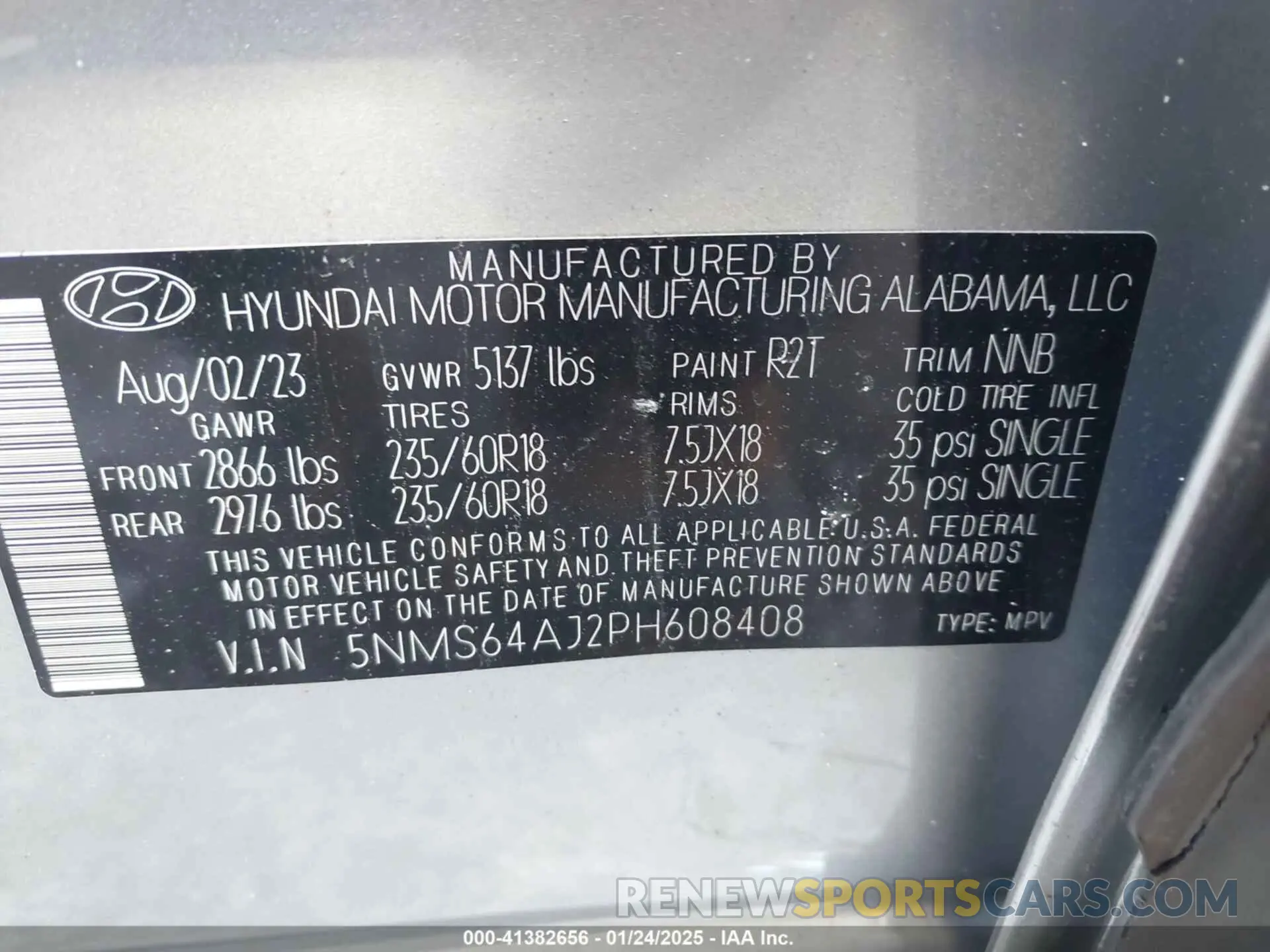 9 Photograph of a damaged car 5NMS64AJ2PH608408 HYUNDAI SANTA FE 2023