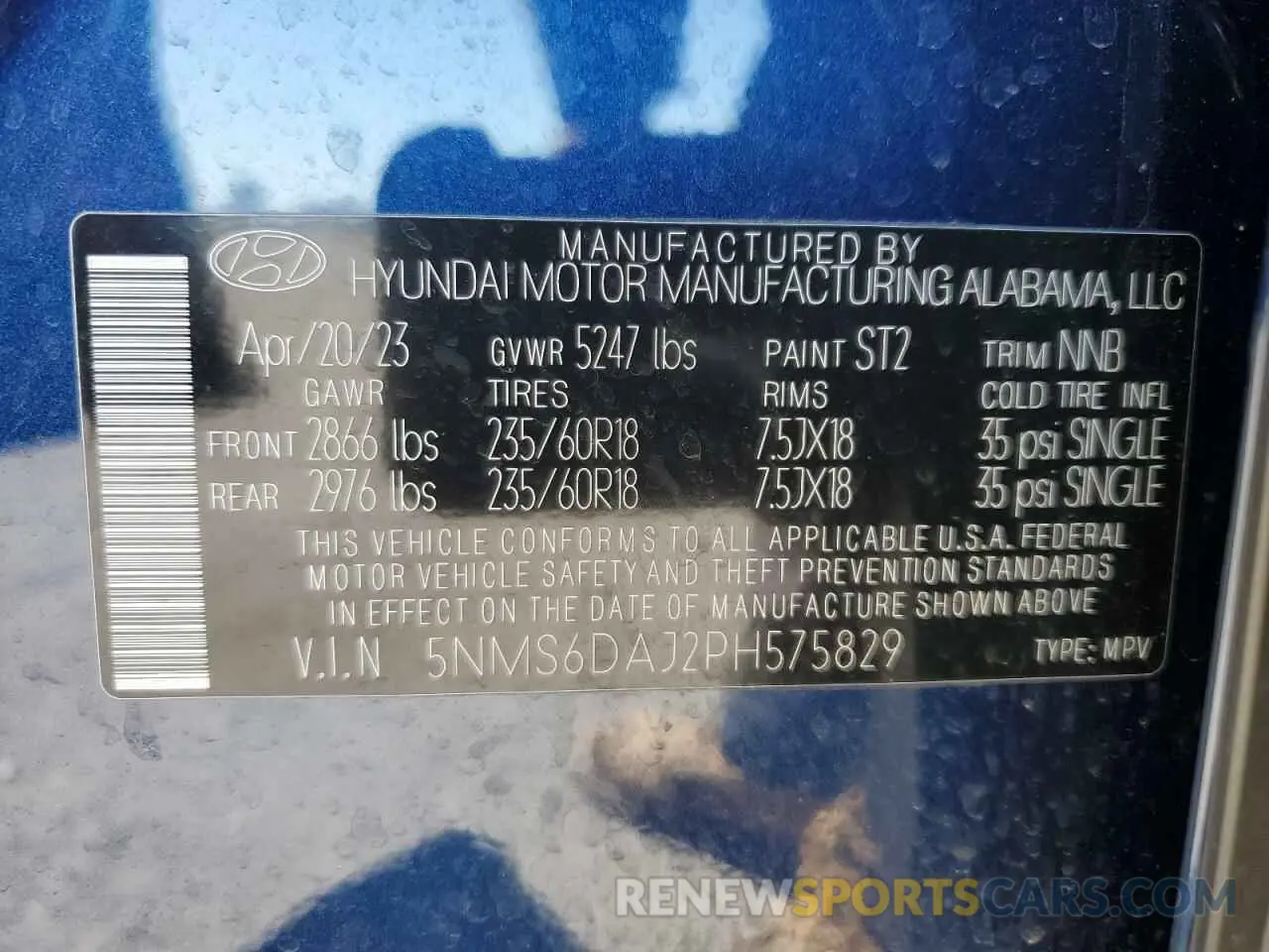 13 Photograph of a damaged car 5NMS6DAJ2PH575829 HYUNDAI SANTA FE 2023