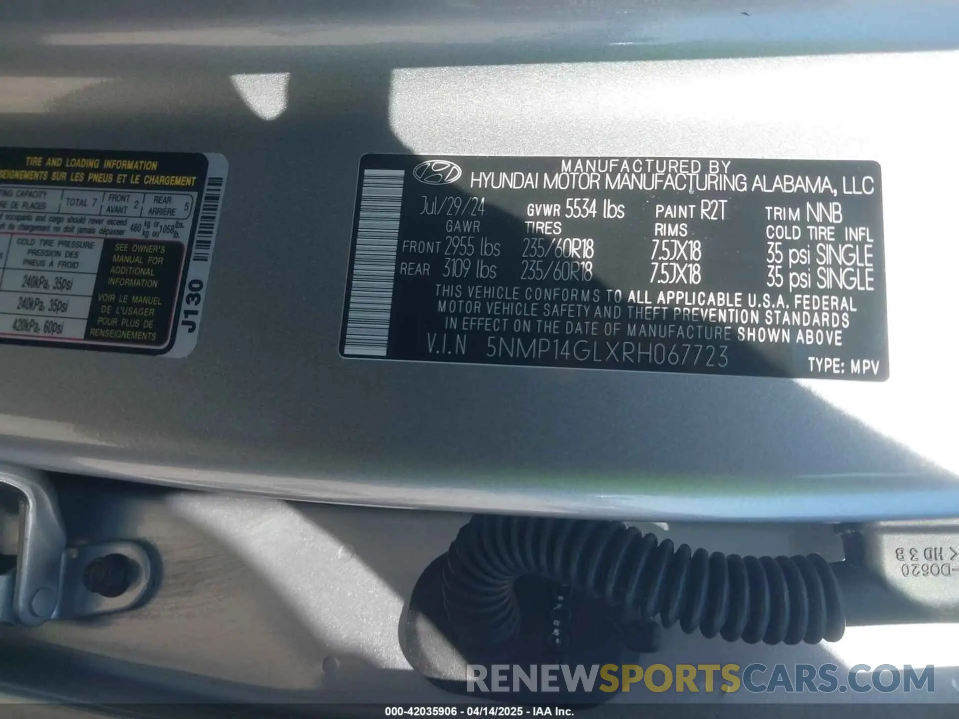 9 Photograph of a damaged car 5NMP14GLXRH067723 HYUNDAI SANTA FE 2024
