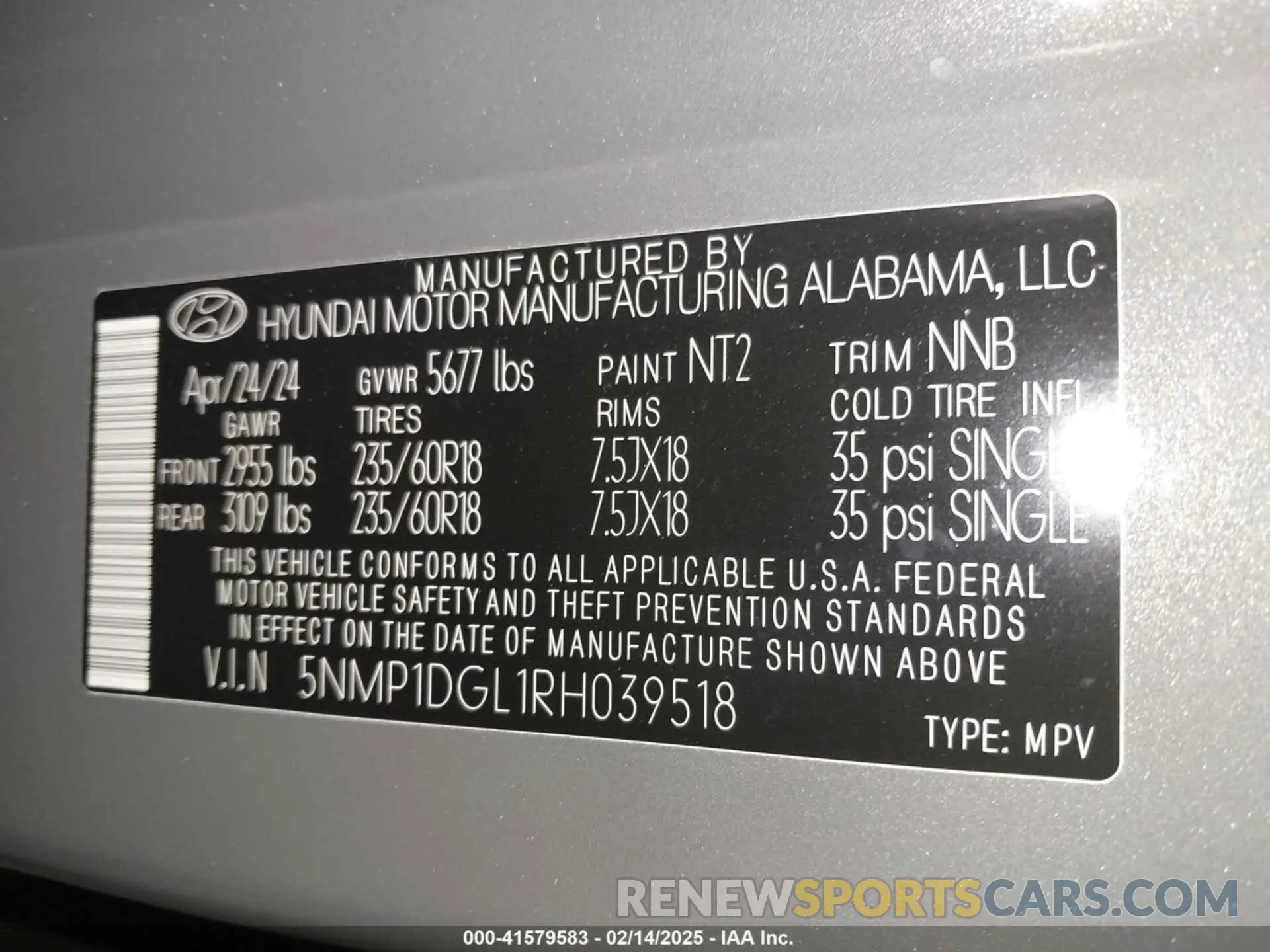 9 Photograph of a damaged car 5NMP1DGL1RH039518 HYUNDAI SANTA FE 2024