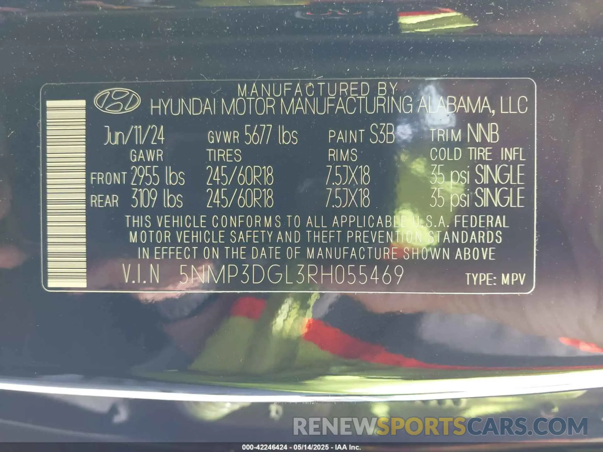 9 Photograph of a damaged car 5NMP3DGL3RH055469 HYUNDAI SANTA FE 2024